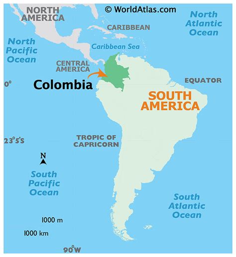 Map of Colombia - World Atlas