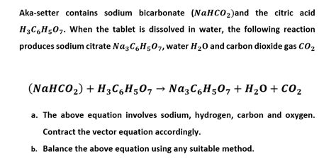 Equation For Sodium Bicarbonate