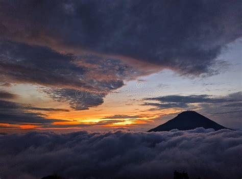 Sunrise at Sikunir Hill, Dieng, Central Java Stock Photo - Image of ...