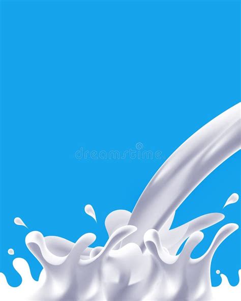 Milk Splash With A Blue Background Stock Image - Image of freshness ...