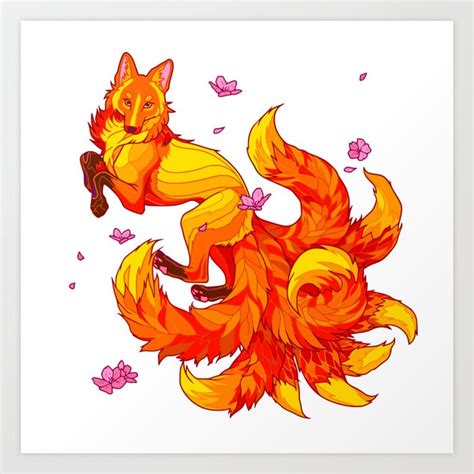 Kitsune (9 tailed fox) Art Print by THE ART OF MORRIGAN AUSTIN | Society6