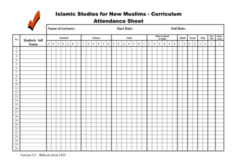 Attendance Record Template