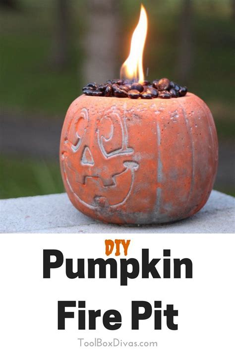 DIY Concrete Pumpkin Fire Pit | Concrete diy, Diy halloween projects ...