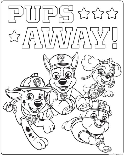 Paw Patrol Ultimate Rescue Pups Away Coloring page Printable