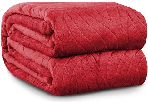 Red Big Blanket Fleece King Size 108" x 90" - Lightweight Blanket for ...