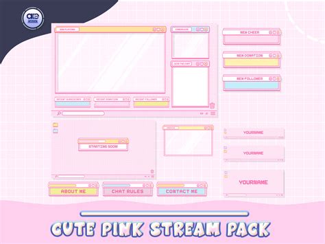 ArtStation - twitch overlay package animated - cute Pink Windows ...