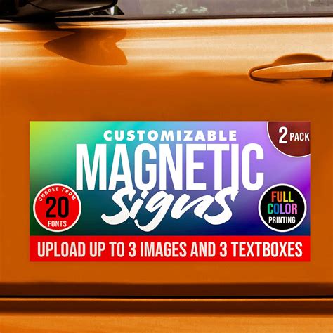 Amazon.com : 2-Pack,12"x24" Custom Magnet Signs in Full Color for ...