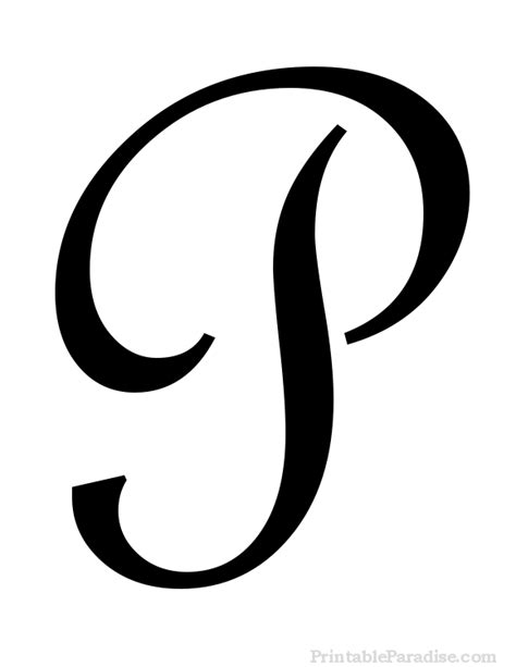 Fancy Cursive Letter P