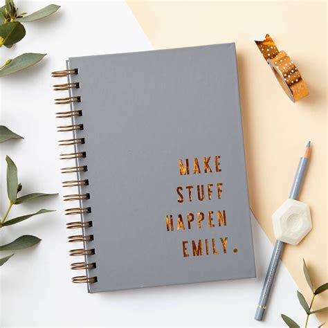 Personalised Copper 'Make Stuff Happen' Notebook By Martha Brook ...