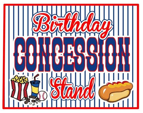 Baseball Party: Sign - "Birthday Concession Stand" | Baseball party ...