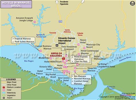 Manaus Hotels Map | Map of Hotels in Manaus City