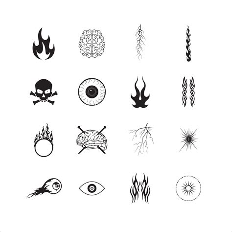 Tribal Vector Tattoo Elements, hippie icons, suitable for tattoo art ...