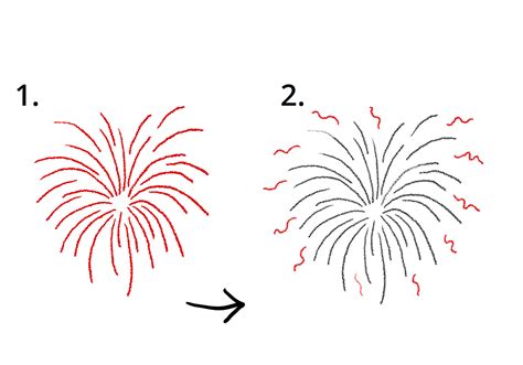 How To Draw Fireworks Step By Step Easy