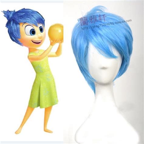 Free Shipping 2015 New Movie Film Inside Out Joy Short Blue Cosplay Wig ...