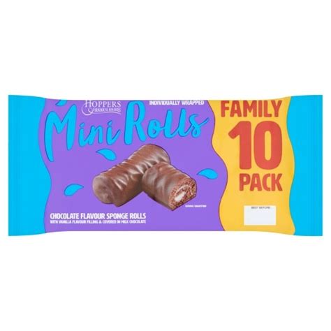 Hoppers Chocolate Mini Rolls 10 Pack - Tesco Groceries