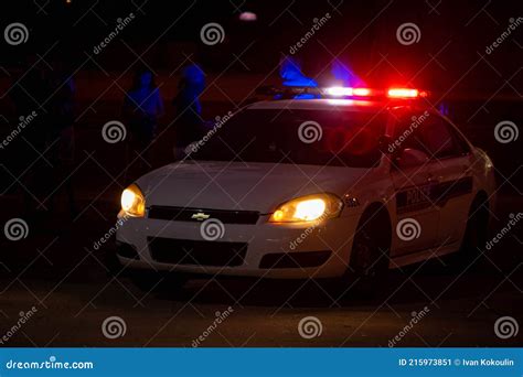 Florida, USA - Feb. 11, 2021: Police Car with Flashing Lights and ...