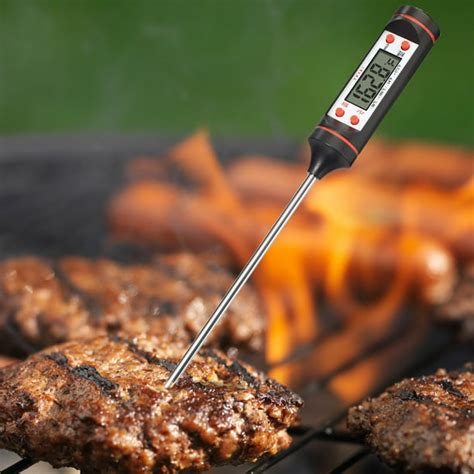 Instant Read Meat Thermometer with Long Probe Digital Food Cooking ...