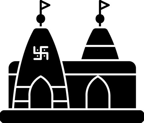 Hindu Temple Icon In Black and White Color. 24251111 Vector Art at Vecteezy