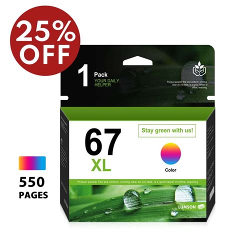 67XL Ink Cartridge 1 Tri-Color Replacement for HP DeskJet 2700 2700e ...