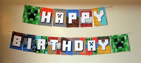 DIY Printable Minecraft Birthday Banner by DailyDigitalDesigns, $9.99 ...