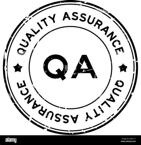 Grunge black QA quality assurance word round rubber seal stamp on white ...