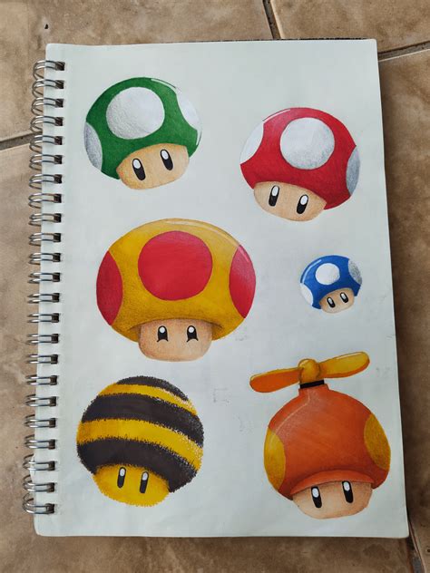 Mario Mushroom Drawing