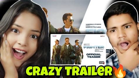 Reaction onFIGHTER movie Trailer , Hrithik Roshan movie reaction, movie ...