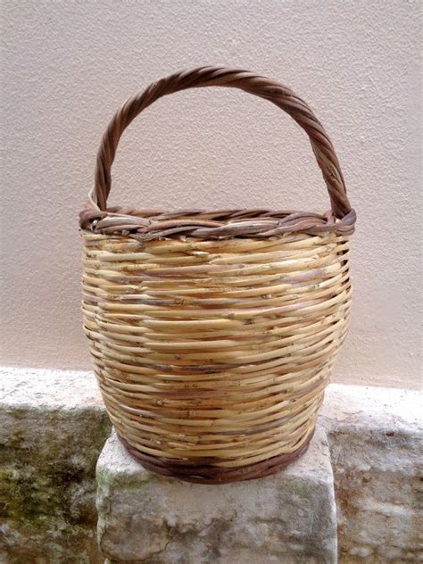 Olive harvesting basket, Greek basket, handwoven, Roma, reed, twig ...