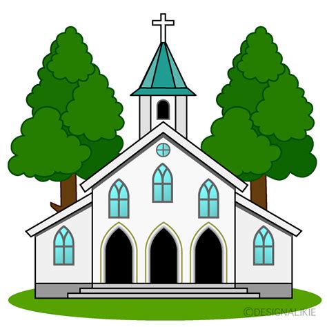 Forest White Church Clip Art Free PNG Image｜Illustoon