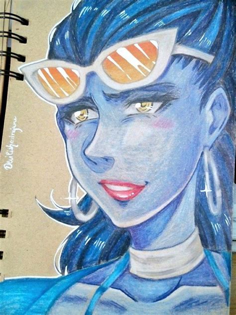 Fanartist with HEART *-*, Widowmaker beach skin sketchbook drawing :D ...