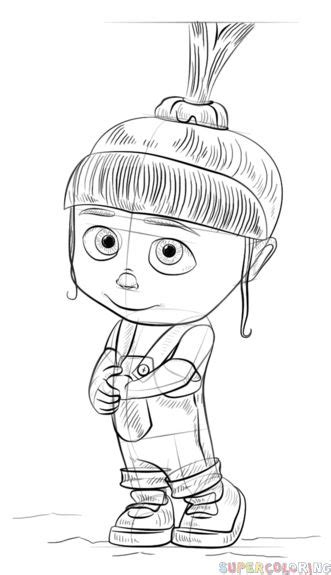 How to draw Agnes from Despicable me | Step by step Drawing tutorials ...