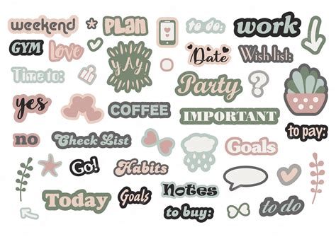 Premium Vector | Cute Vector Stickers Design for Planners