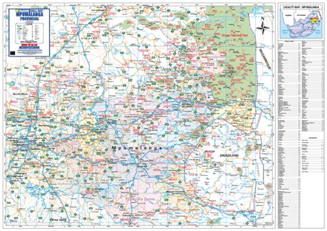 Mpumalanga Provincial Wall Map - Detailed wall map of Mpumalanga