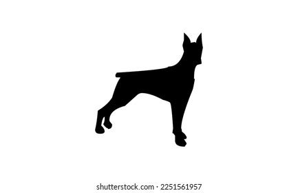 Vector Black Silhouette Dog Isolated On Stock Vector (Royalty Free ...