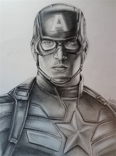 Captain America pencil drawing by DavidCrabtreeArt on DeviantArt