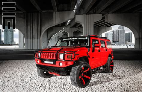 Red Hummer H2 With Off-road Mods by Exclusive Motoring | Vehiculos, Autos