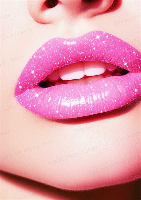 High resolution pink lips with glitter barbiecore aesthetic image ⋆ The ...