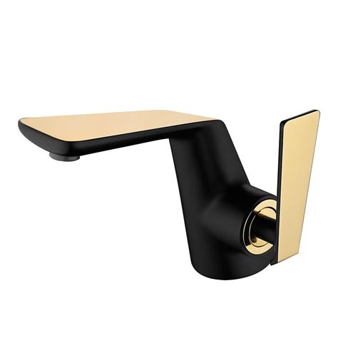 Luxury Modern Single Hole Bathroom Sink Faucet Flat Handle Solid Brass ...