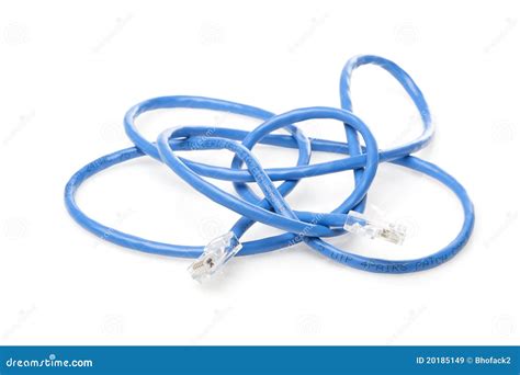 A blue ethernet cable stock image. Image of cable, cat5 - 20185149