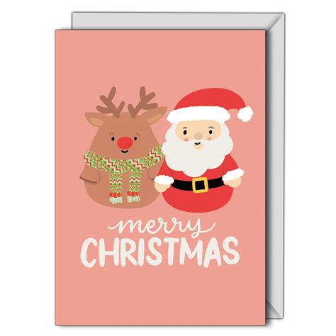 Personalised Cards and Gifts Online Christmas Card Cute Santa Rudolph