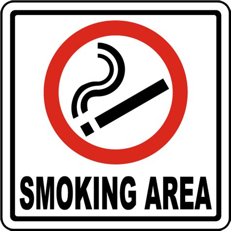 Smoking Area Sign - Save 10% Instantly