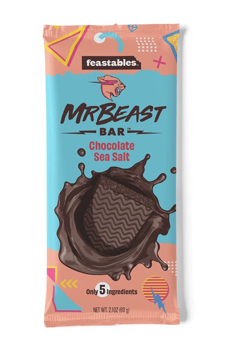 Feastables MrBeast Sea Salt Dark Chocolate Bar, 2.1 oz (60g), 1 bar ...