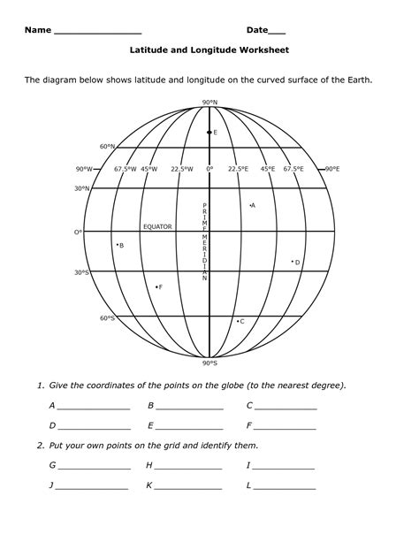 Lines Of Latitude And Longitude Worksheets | Map skills, Map skills ...