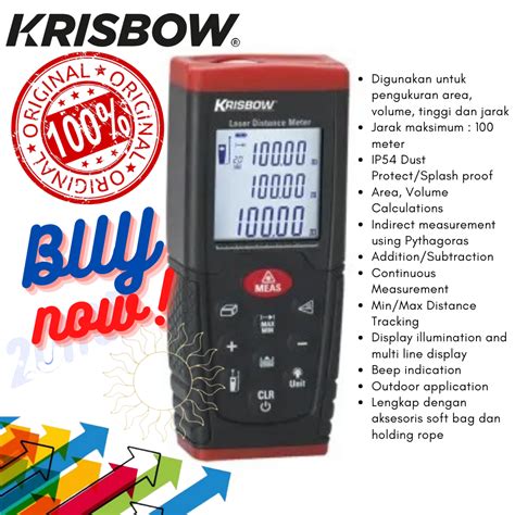 Meteran Laser Digital Krisbow LASER DISTANCE METER 100M | Lazada Indonesia