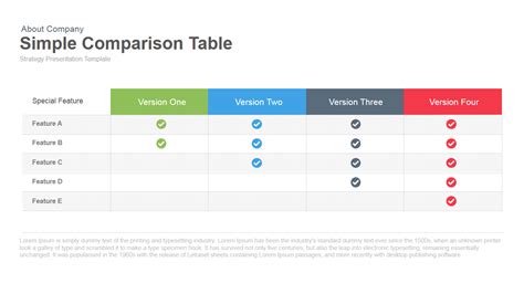 Simple Comparison Table PowerPoint Template & Keynote - Slidebazaar