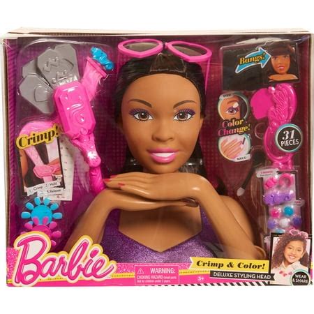 Barbie Crimp and Color Styling Head African American Doll Stylist ...