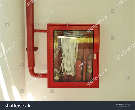 Fire Hose Cabinet Red Emergency Cabinet Stock Photo 1218006709 ...