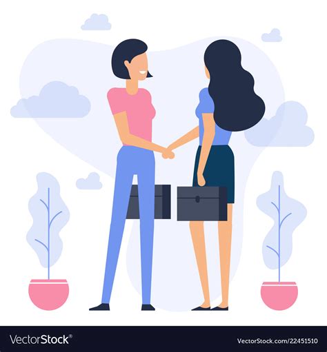 Businesswomen shaking hands Royalty Free Vector Image