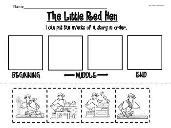 THE LITTLE RED HEN SEQUENCING-VERSION 2, WITHOUT FRIENDS | TPT