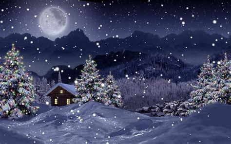 Snowy Christmas Night Art Wallpapers - Wallpaper Cave